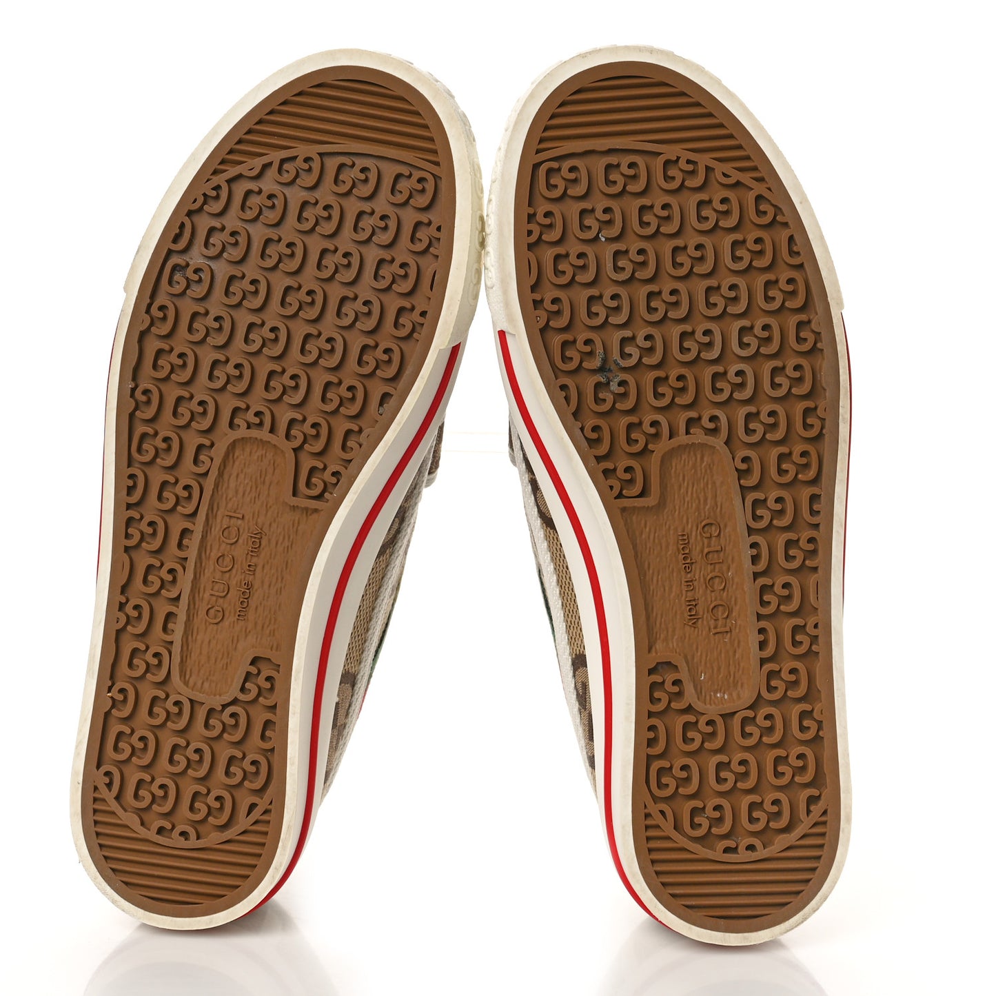 Monogram Jumbo GG Web Womens 1977 Tennis Velcro Strap Sneakers 36 Camel Ebony Mystic White