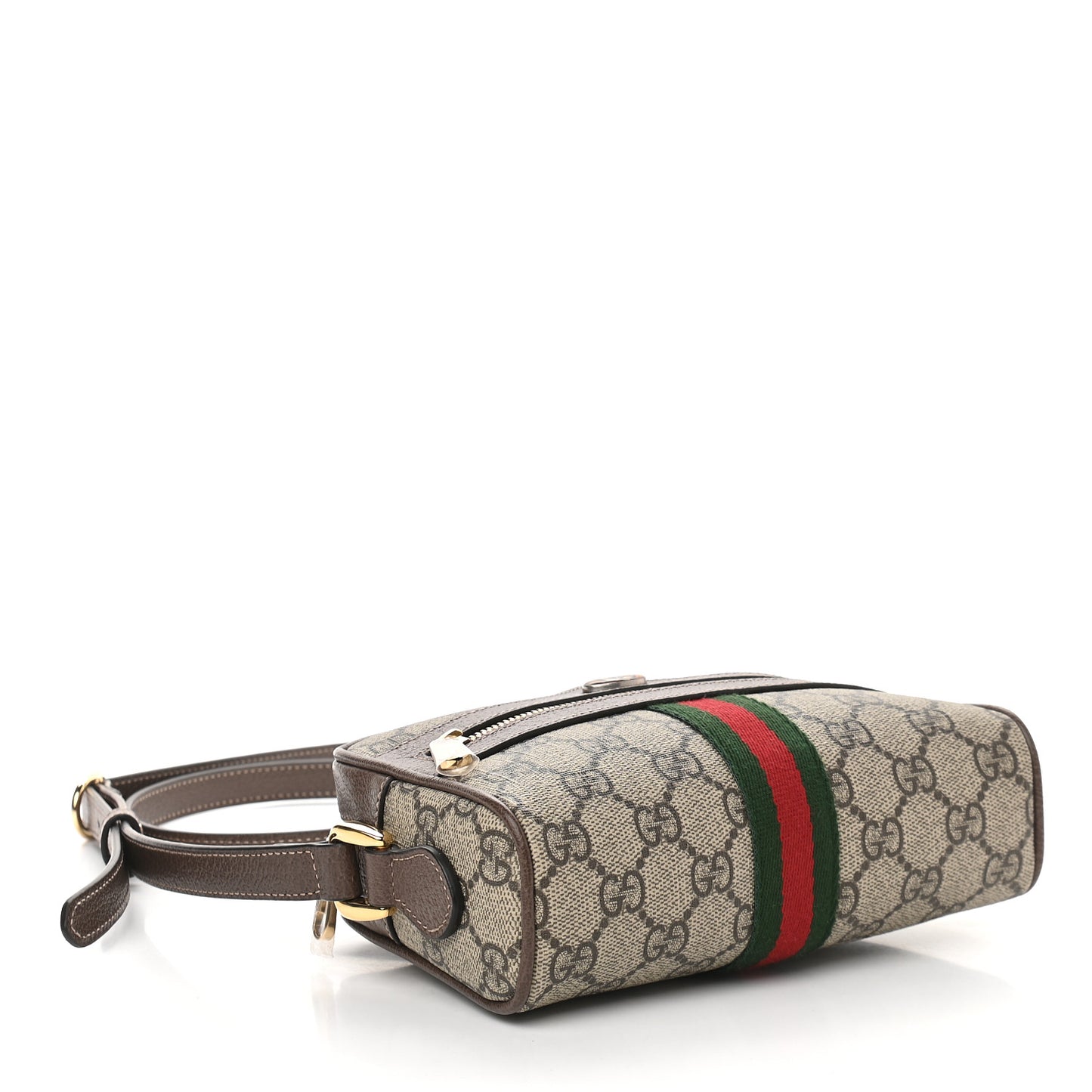 GG Supreme Monogram Web Mini Ophidia Shoulder Bag Brown