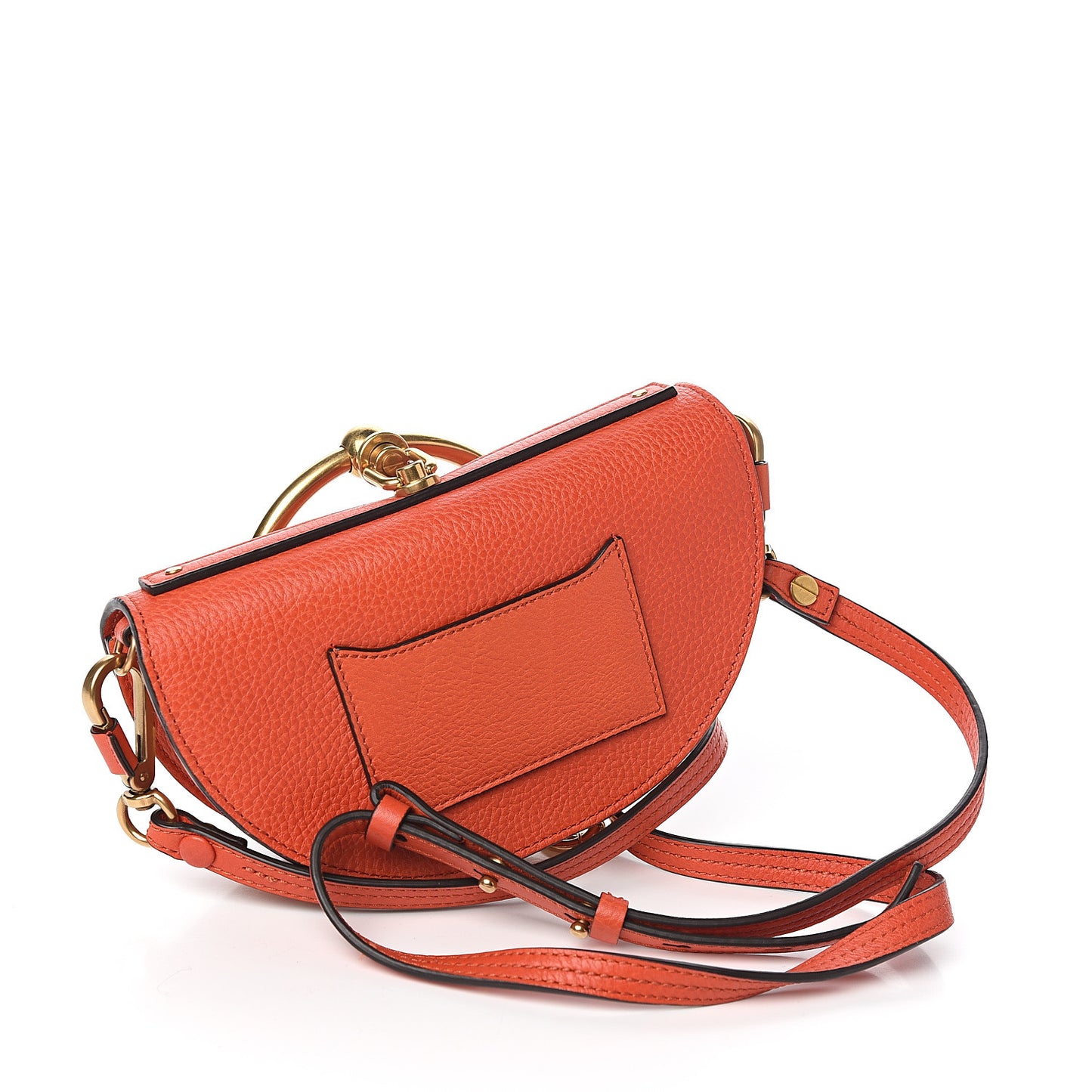 Calfskin Small Nile Bracelet Minaudiere Bag Sepia Red