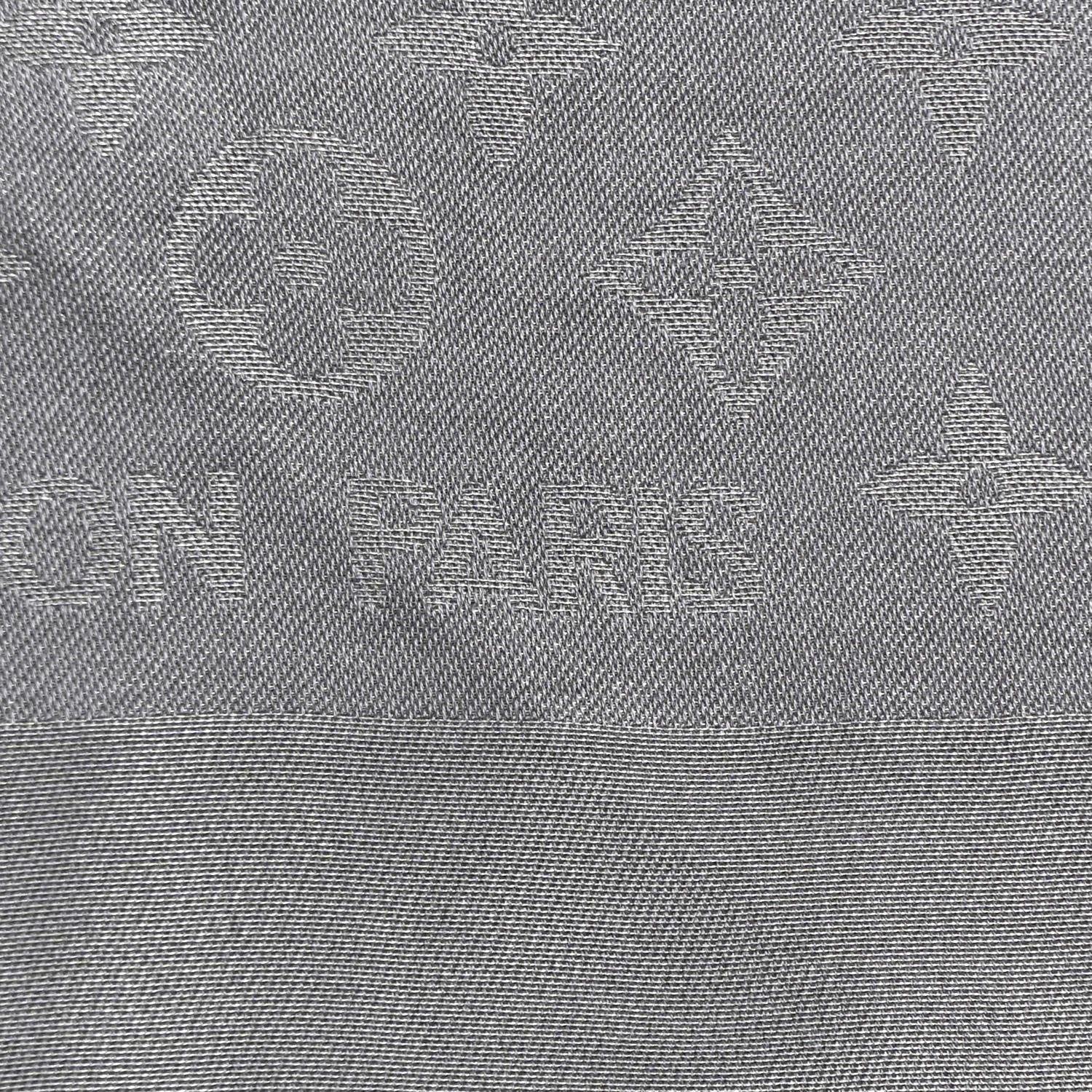 Louis Vuitton Monogram Silk Wool Shine Shawl Charcoal Grey 3 of 4
