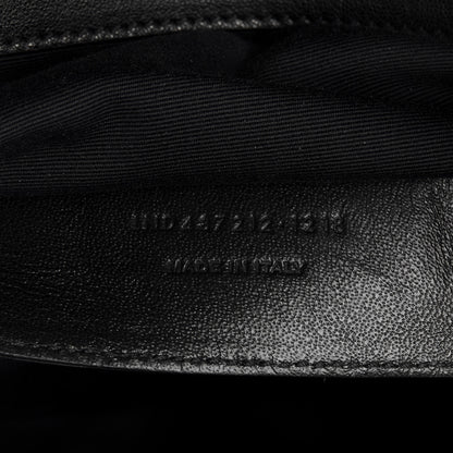 Saint Laurent Sheepskin Matelasse Chevron Monogram Monochrome Large College Satchel Black 8 of 10