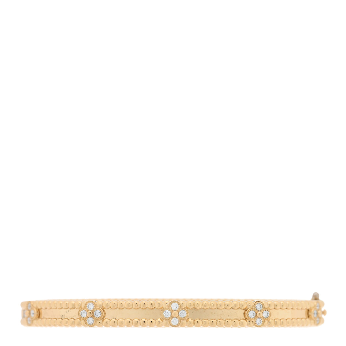 18K Yellow Gold Diamond Perlee Sweet Clovers Bracelet L