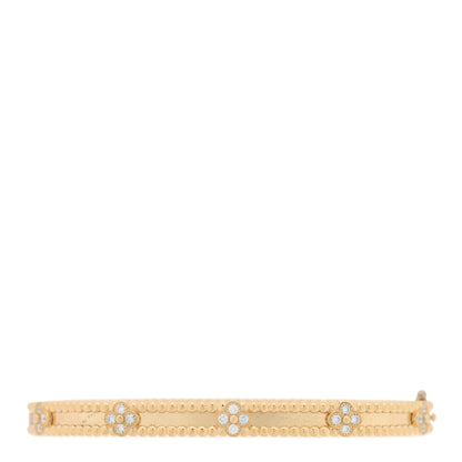 Van Cleef & Arpels 18K Yellow Gold Diamond Perlee Sweet Clovers Bracelet L 3 of 5