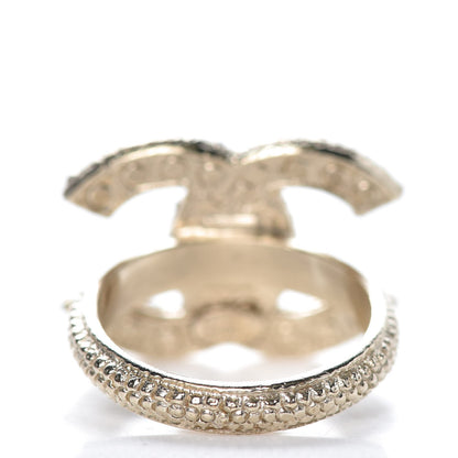 Chanel Crystal Pearl CC Ring 6 Gold 4 of 6