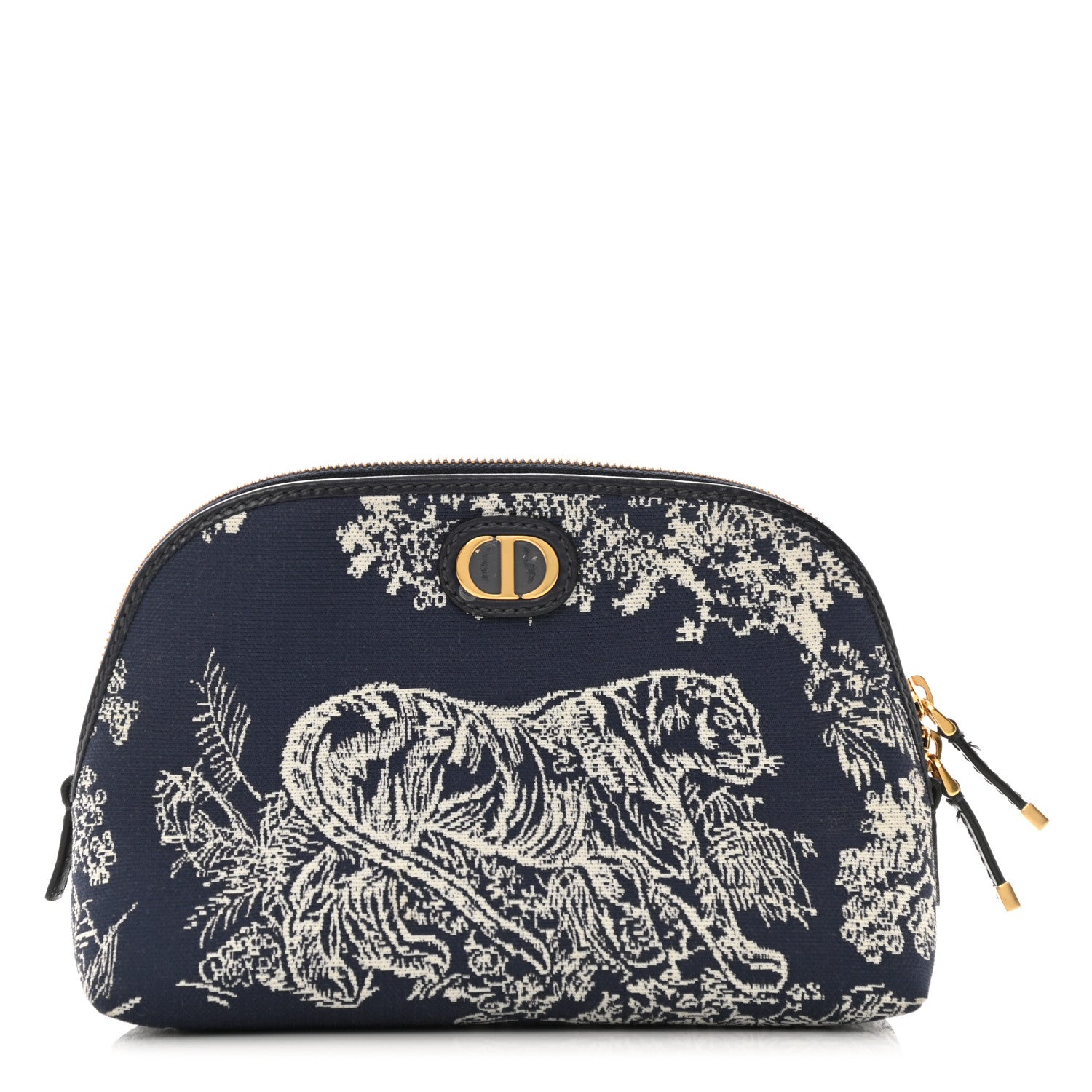 Christian Dior Embroidered Toile De Jouy 30 Montaigne Cosmetic Pouch Blue 1 of 7