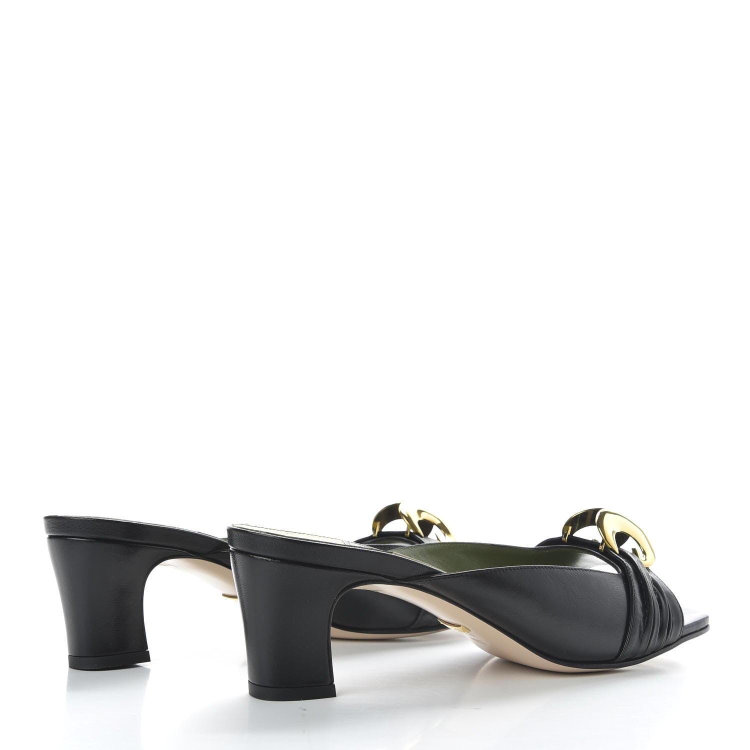 Gucci Malaga Kid Half Moon GG Square Toe Slide Sandals 40.5 Black 4 of 10