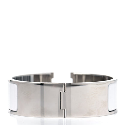 Hermes Enamel Wide Clic Clac H Bracelet GM White 4 of 6