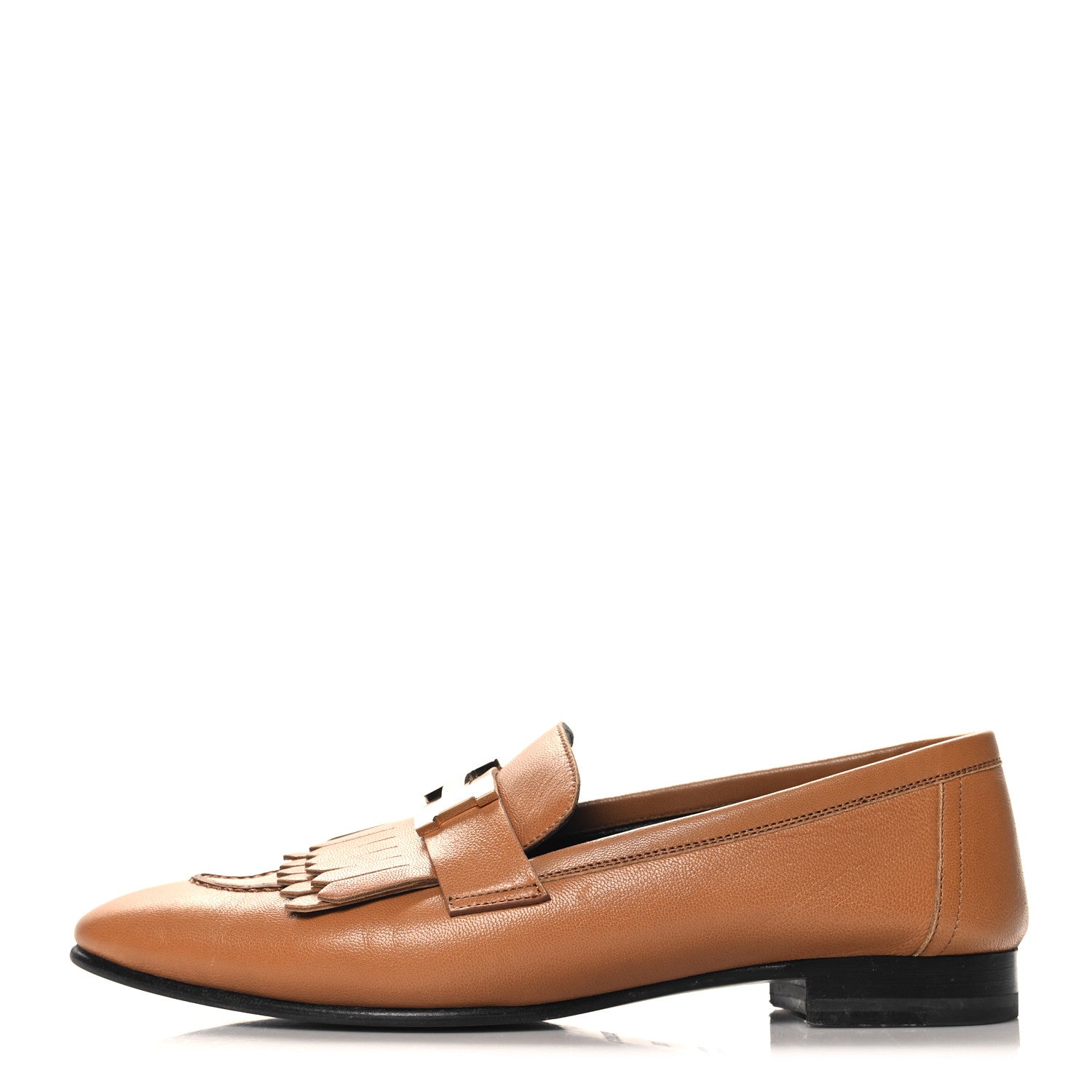 Hermes Goatskin Womens Royal Loafers 38 Naturel 1 of 10