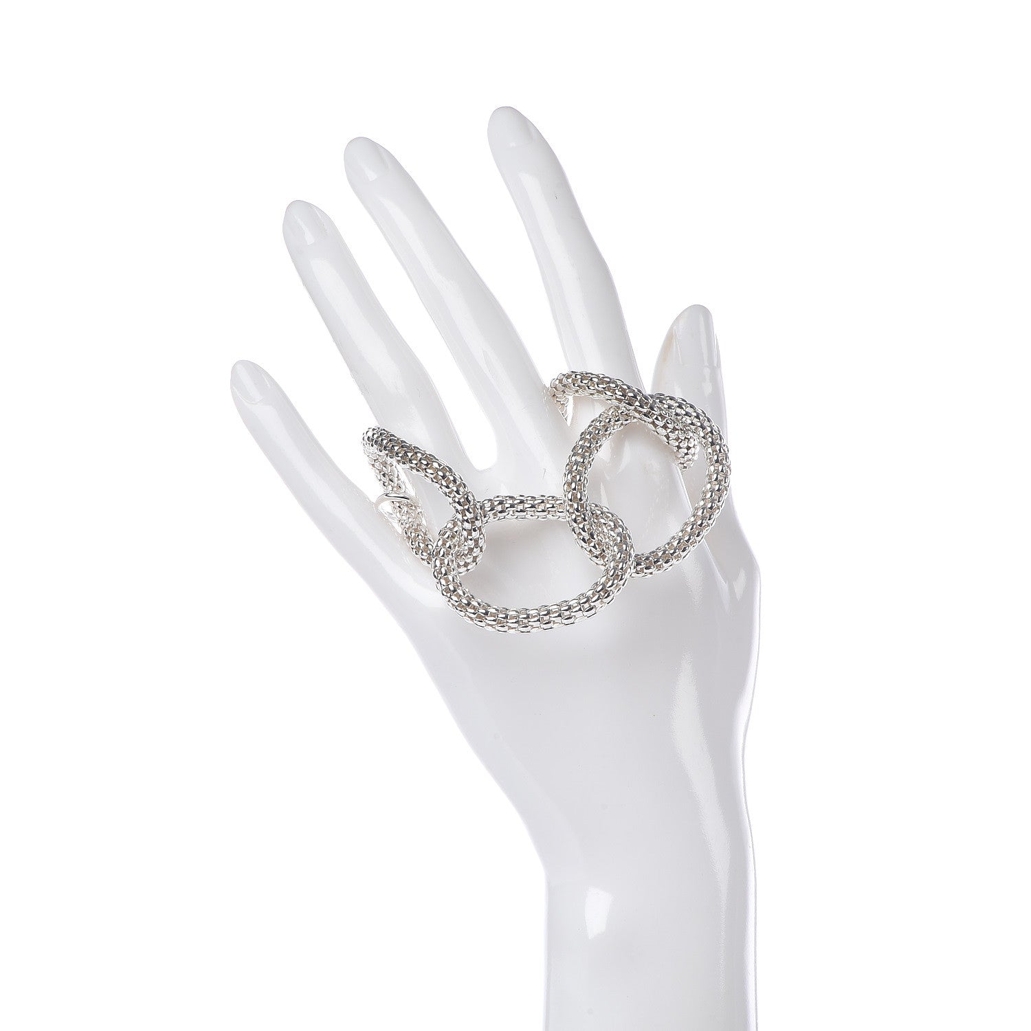 Tiffany Sterling Silver Paloma Picasso Textured Link Toggle Bracelet 2 of 4