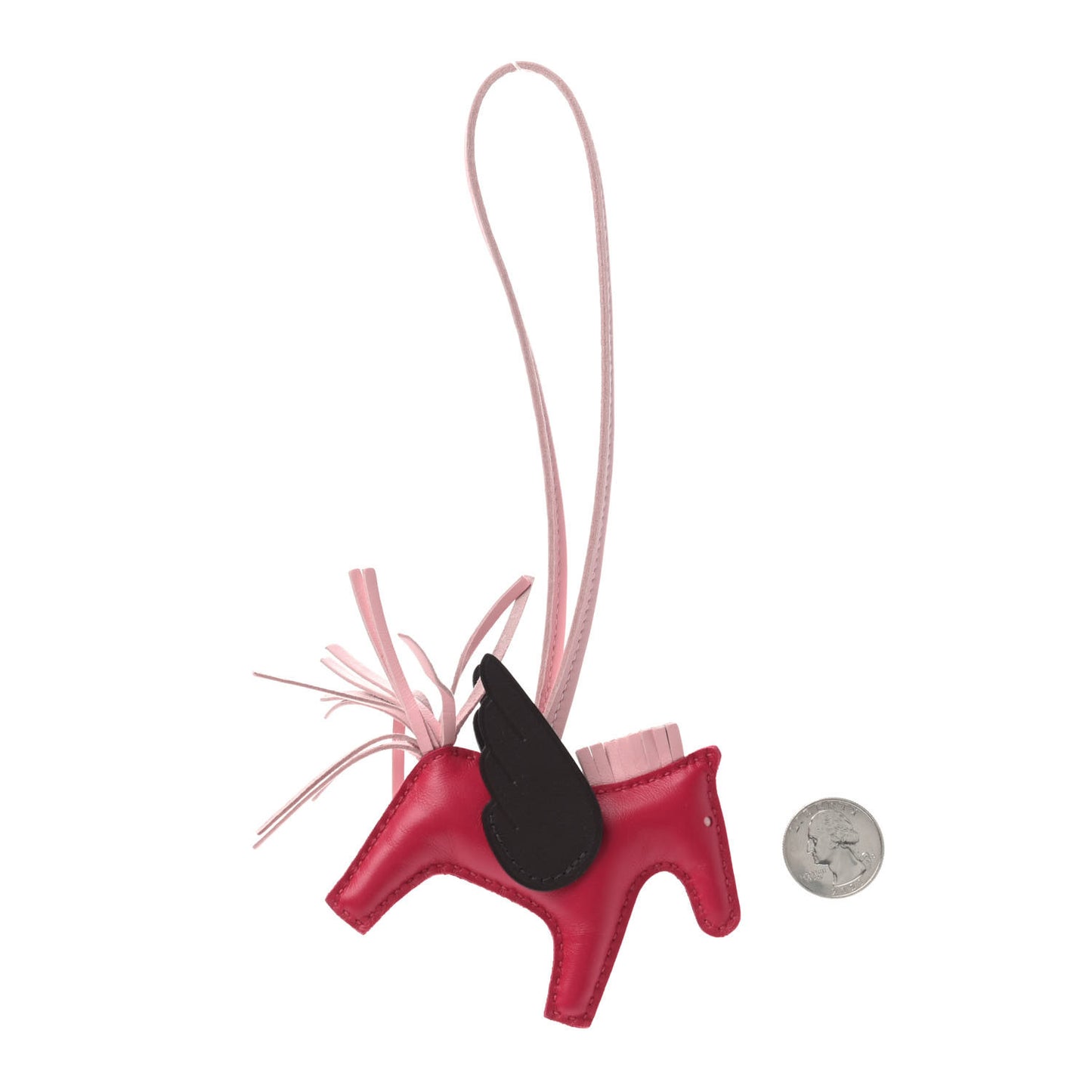 Milo Lambskin Grigri Rodeo Pegase Horse Bag Charm PM Framboise Rose Sakura Rouge Sellier