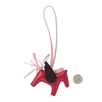 Hermes Milo Lambskin Grigri Rodeo Pegase Horse Bag Charm PM Framboise Rose Sakura Rouge Sellier 2 of 4