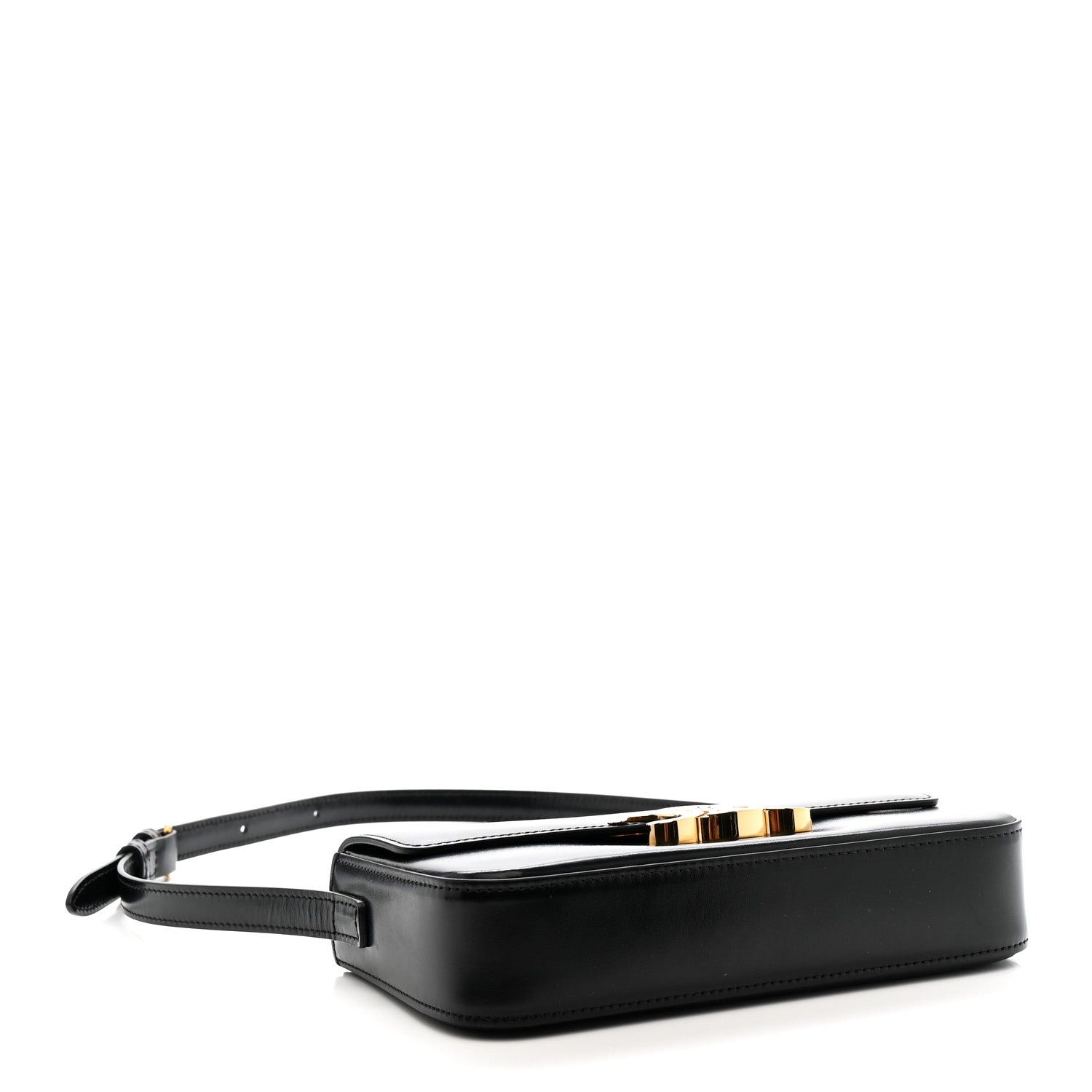 Celine Shiny Calfskin Triomphe Shoulder Bag Black 4 of 12