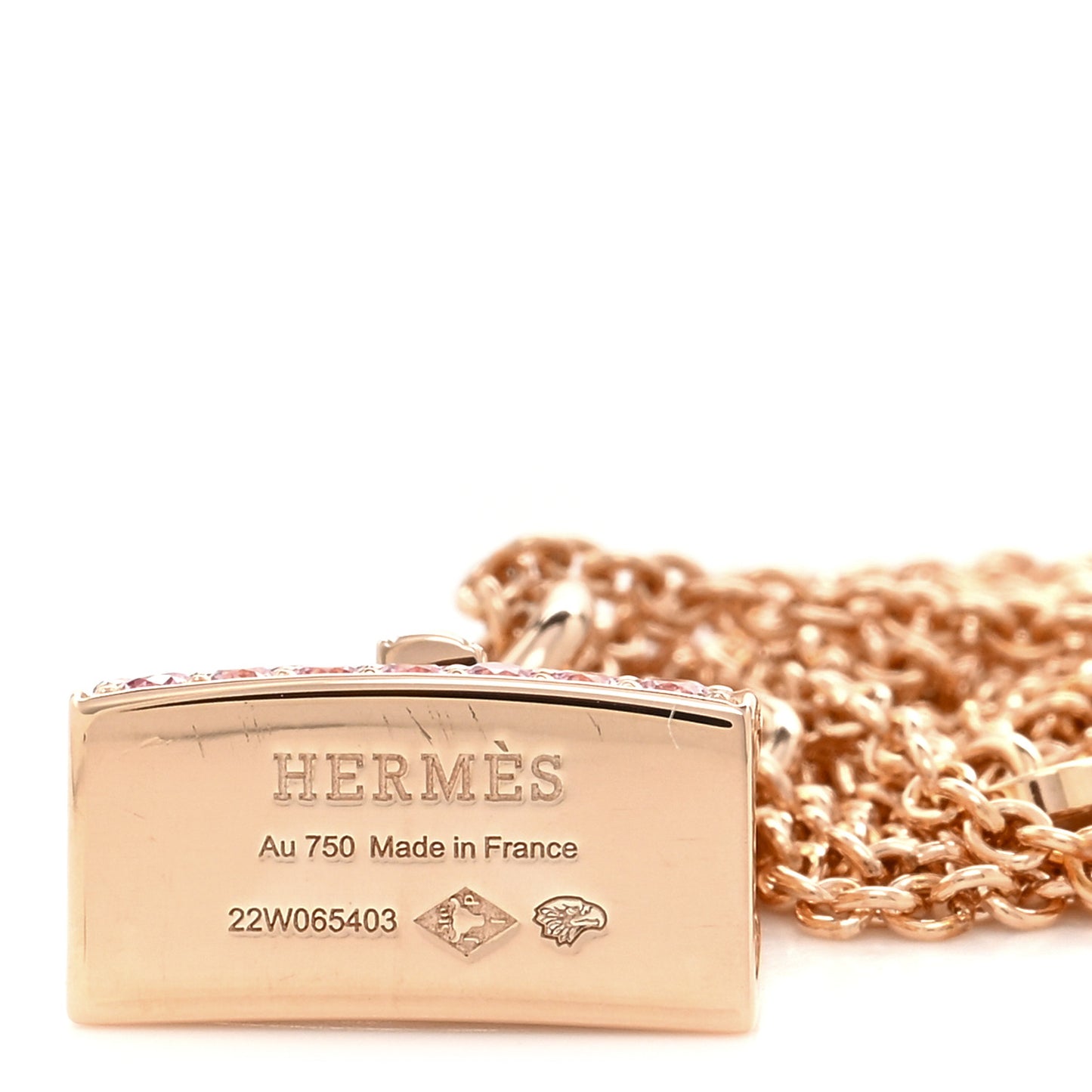 18K Rose Gold Pink Sapphire Kelly Amulettes Pendant Necklace