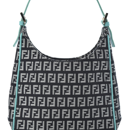 Fendi Zucchino Mini Hobo Black White Azzurro 8 of 10