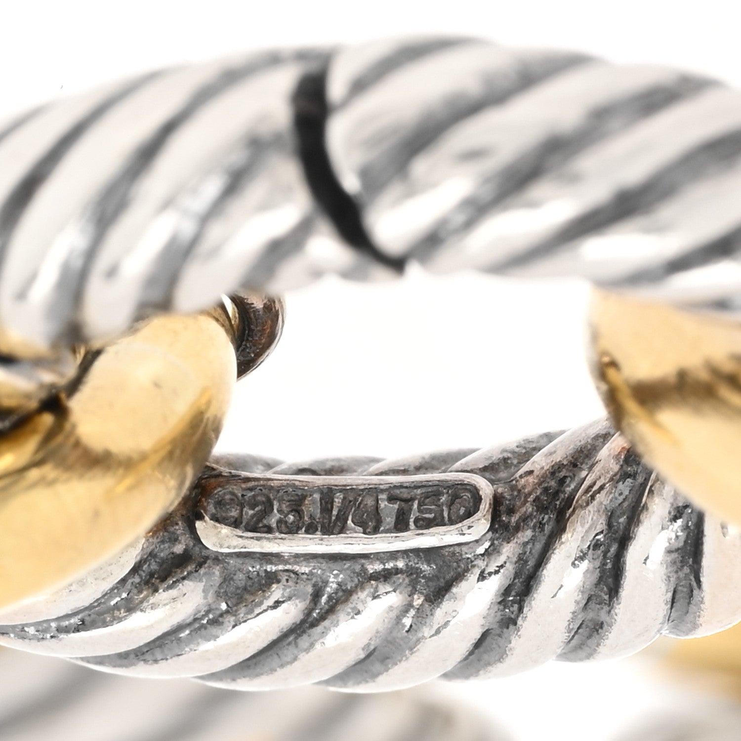 David Yurman Sterling Silver 18K Yellow Gold 18mm Extra Large Oval Link Bracelet 3 of 3