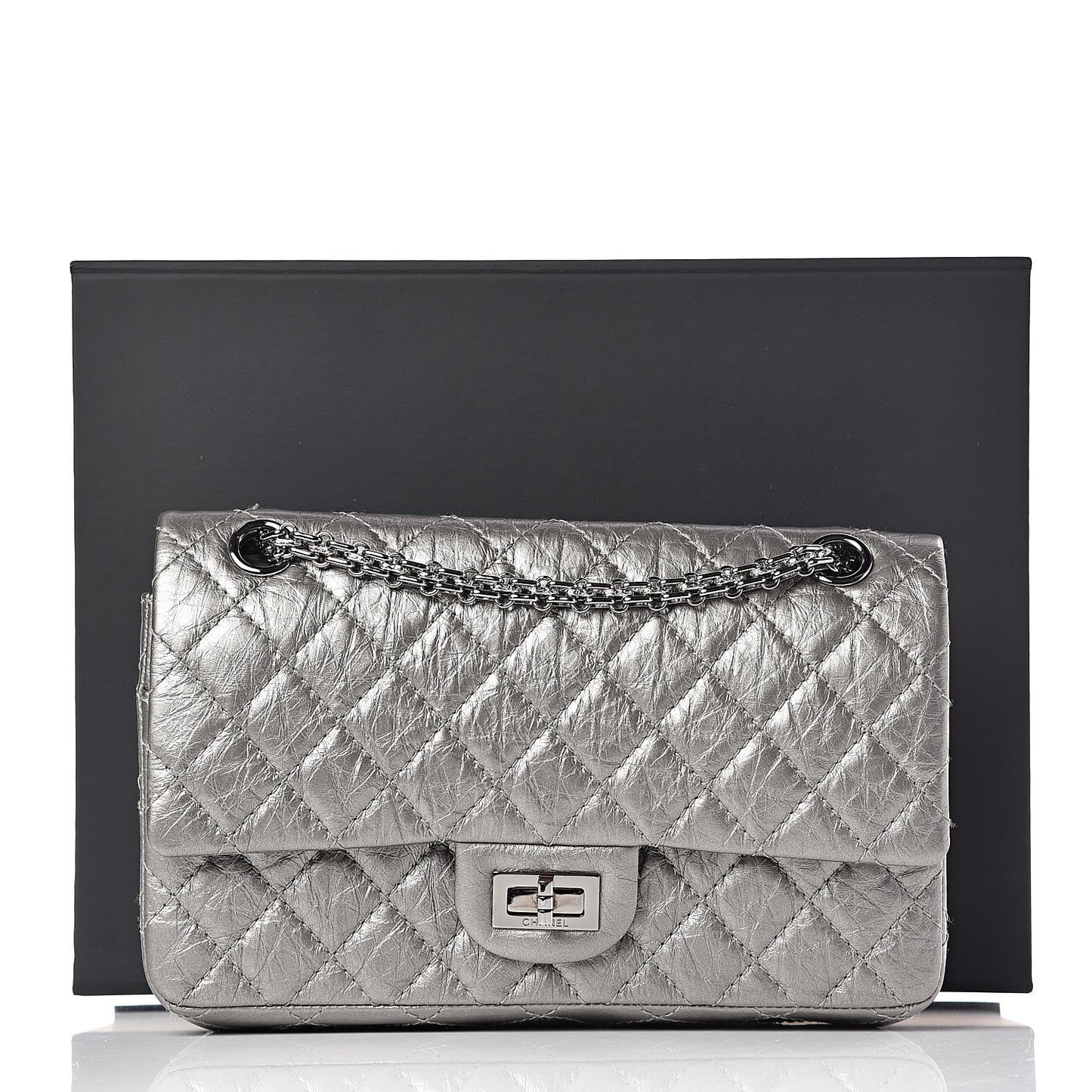 Metallic Aged Calfskin 2.55 Reissue 225 Flap Silver