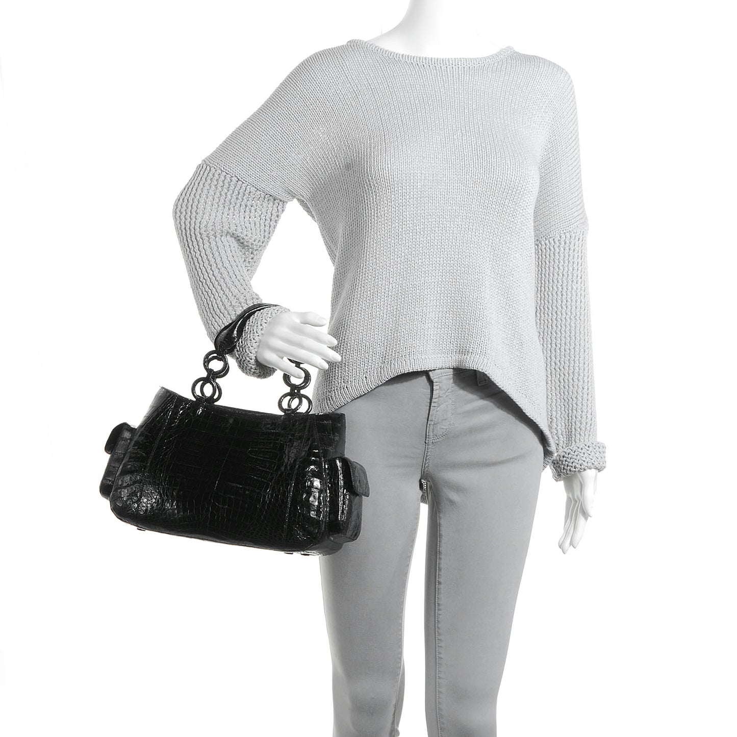 Crocodile Tote Black