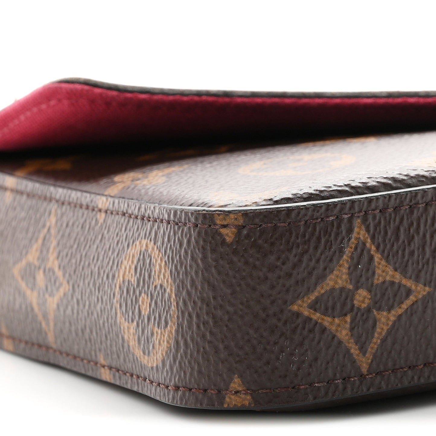 Monogram Pochette Felicie Chain Wallet Fuchsia