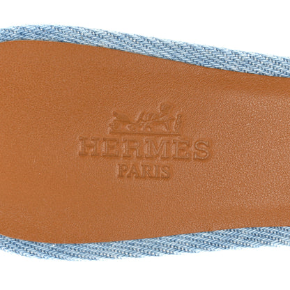 Hermes Denim Oasis Sandals 36 Bleu Clair 7 of 9