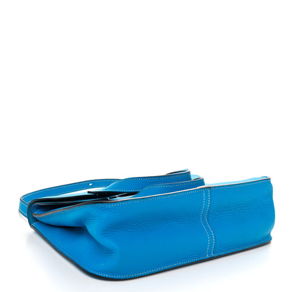 Hermes Taurillon Clemence Halzan 31 GM Bleu Frida 4 of 12