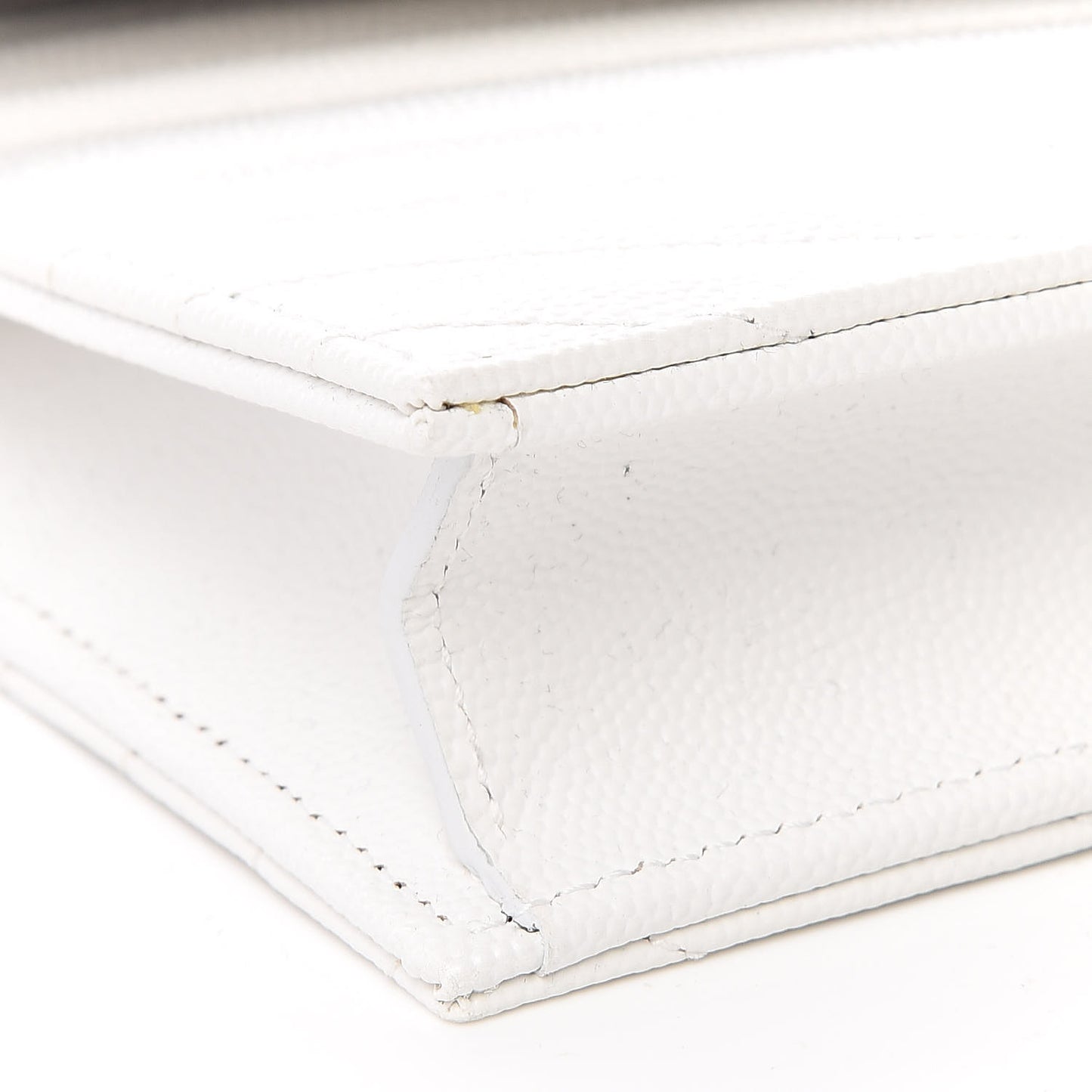 Grain De Poudre Matelasse Chevron Monogram Envelope Chain Wallet Optical White