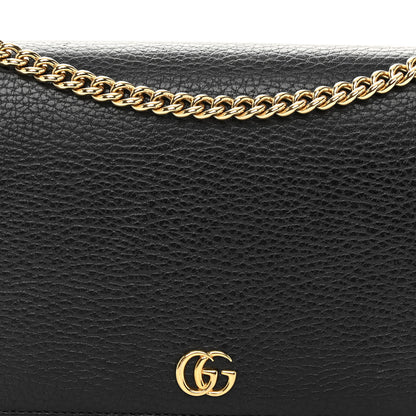 Gucci Dollar Calfskin Mini GG Marmont Chain Wallet Black 7 of 9