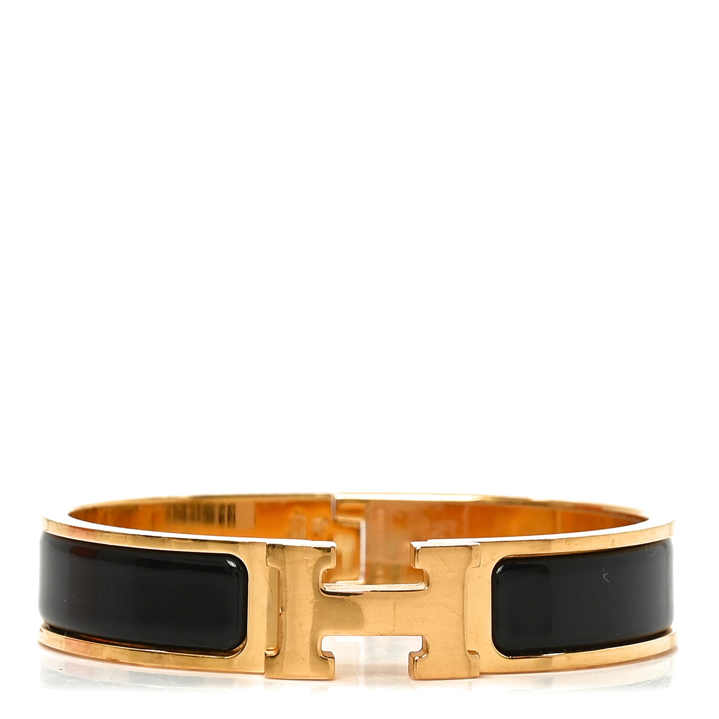 Enamel Narrow Clic Clac H Bracelet PM Black