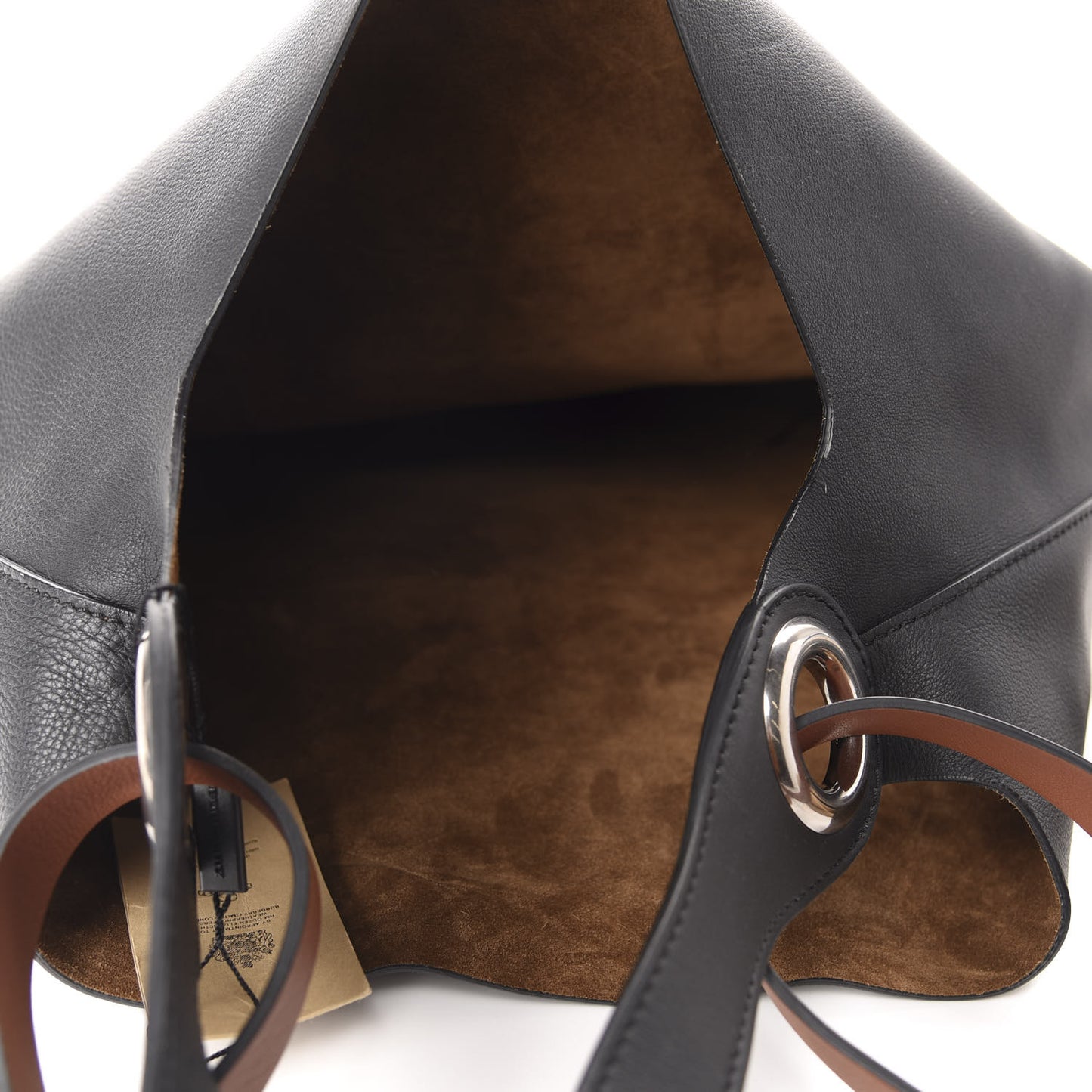 Smooth Calfskin Medium Grommet Hobo Black