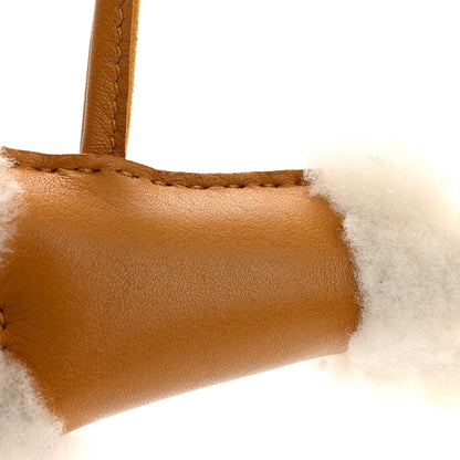 Hermes Milo Lambskin Shearling Budy Charm Sesame 4 of 5
