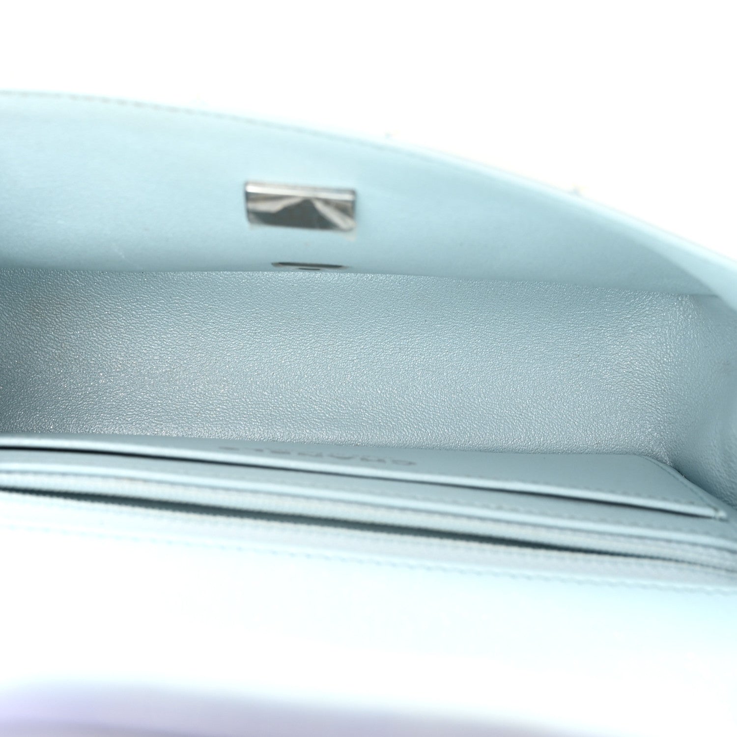 Chanel Perforated Lambskin Quilted Mini Rectangular Flap Light Blue Light Purple White 5 of 15