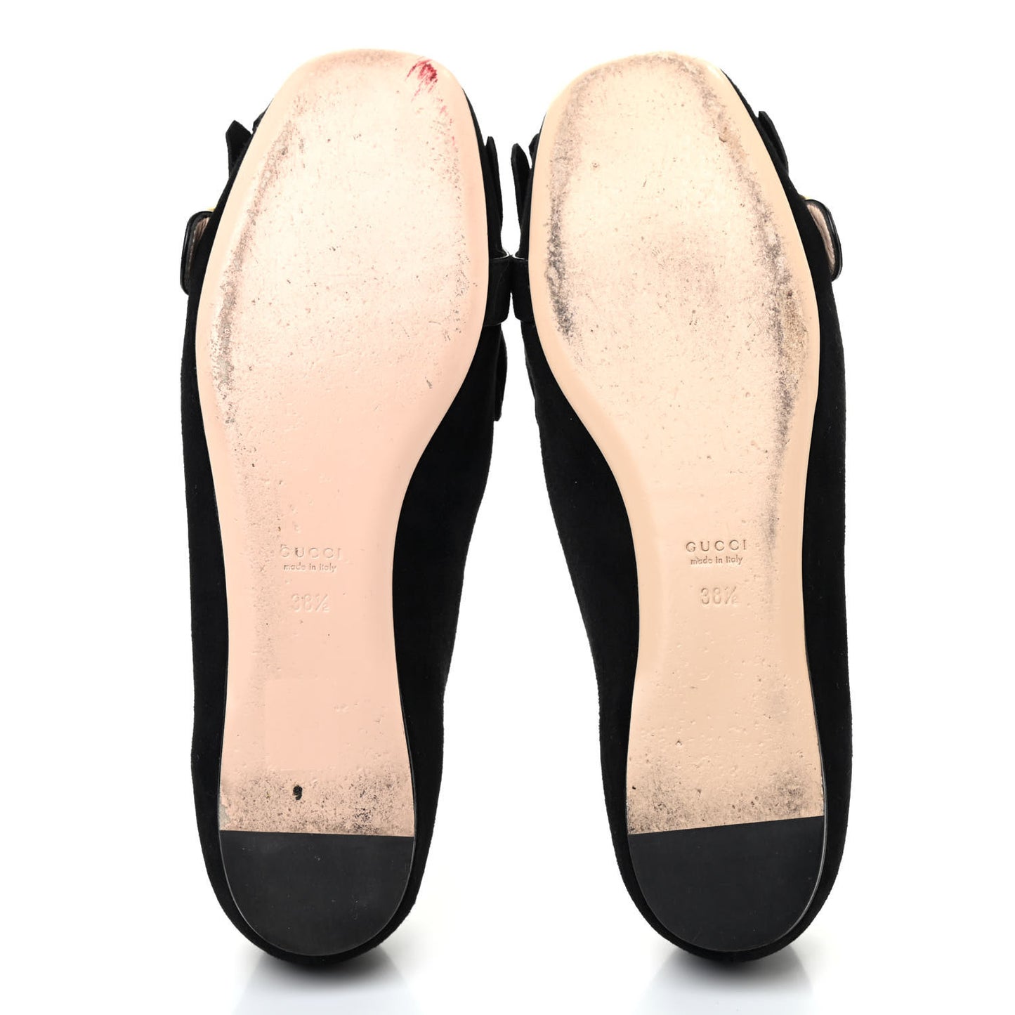 Kid Scamosciato GG Marmont Fringe Flats 38.5 Black