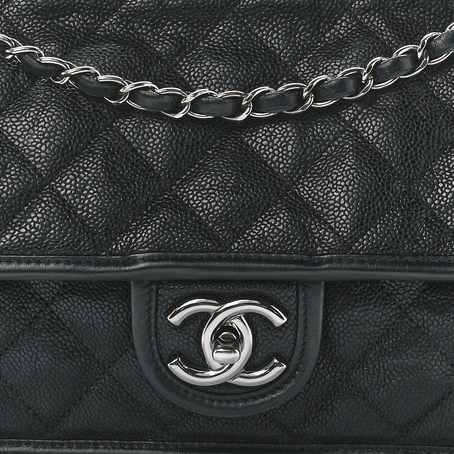 Chanel Caviar Quilted Medium French Riviera Flap Black 10 of 14