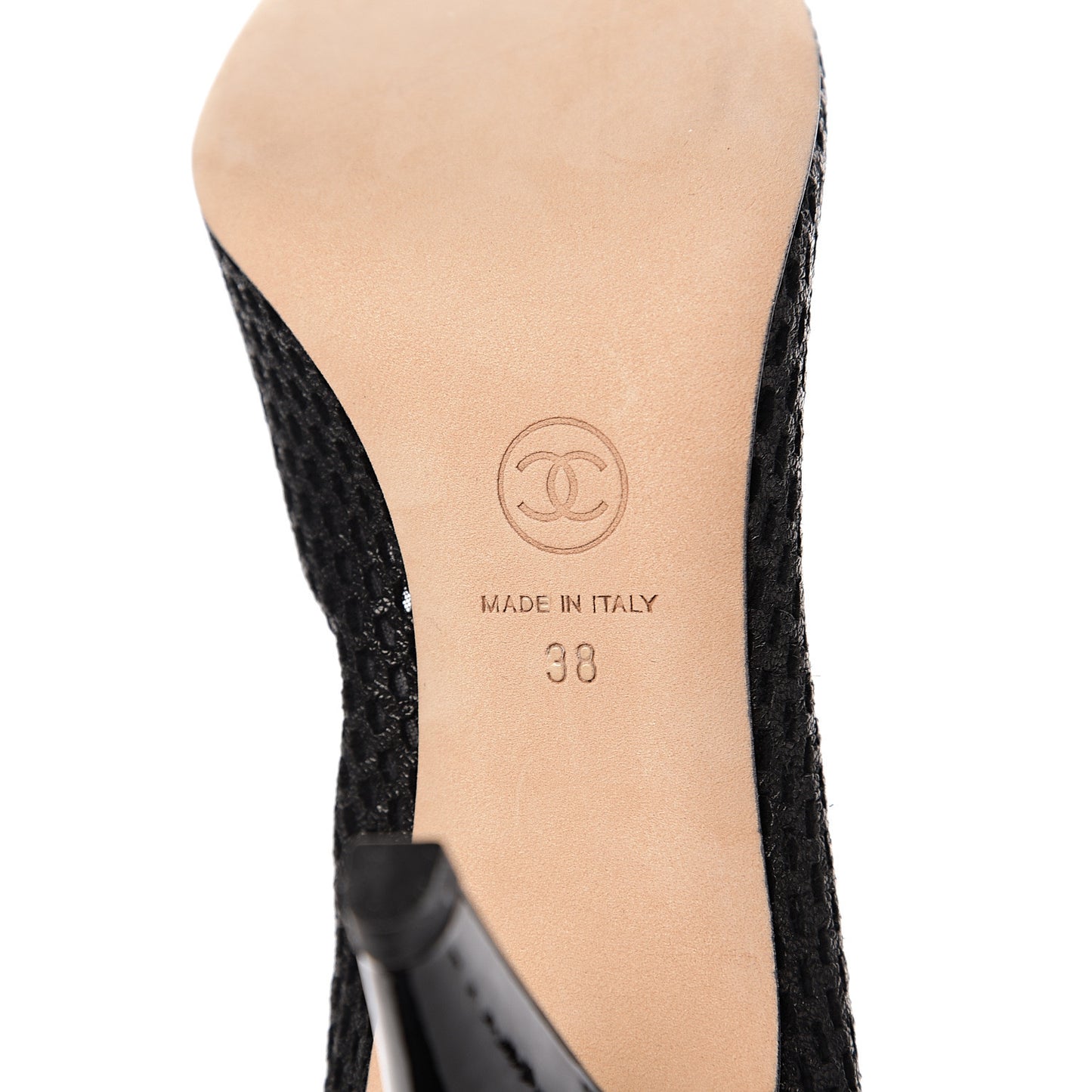 Mesh CC Pearl Pumps 38 Black