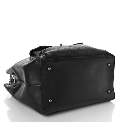 Chanel Calfskin Stitched Large Urban Luxury Drawstring Backpack Black 4 of 11