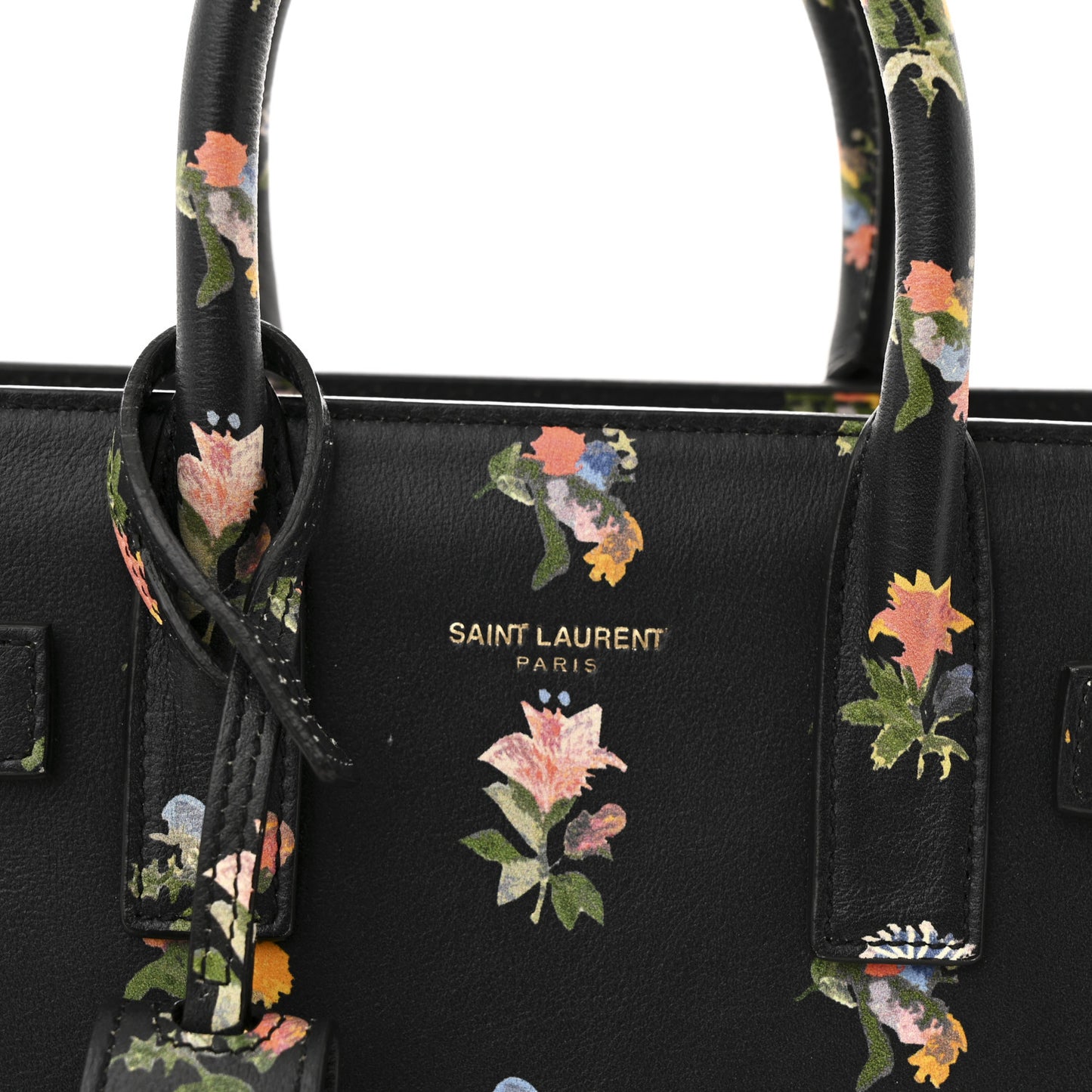 Calfskin Prairie Printed Nano Sac De Jour Black