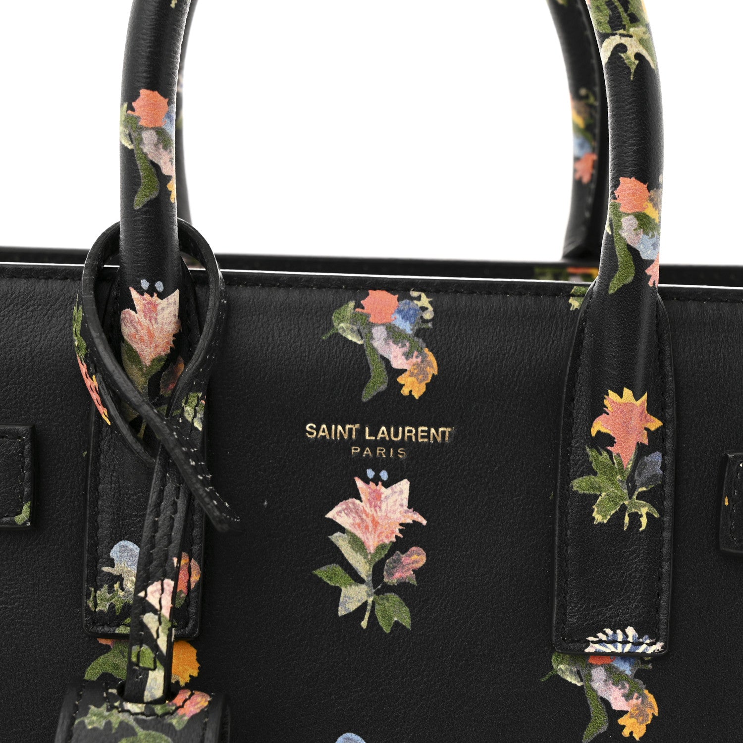 Saint Laurent Calfskin Prairie Printed Nano Sac De Jour Black 8 of 10