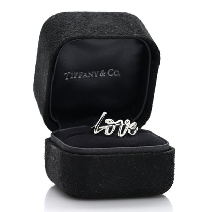 Tiffany Sterling Silver Paloma Picasso Graffiti Love Ring 54 7 5 of 5