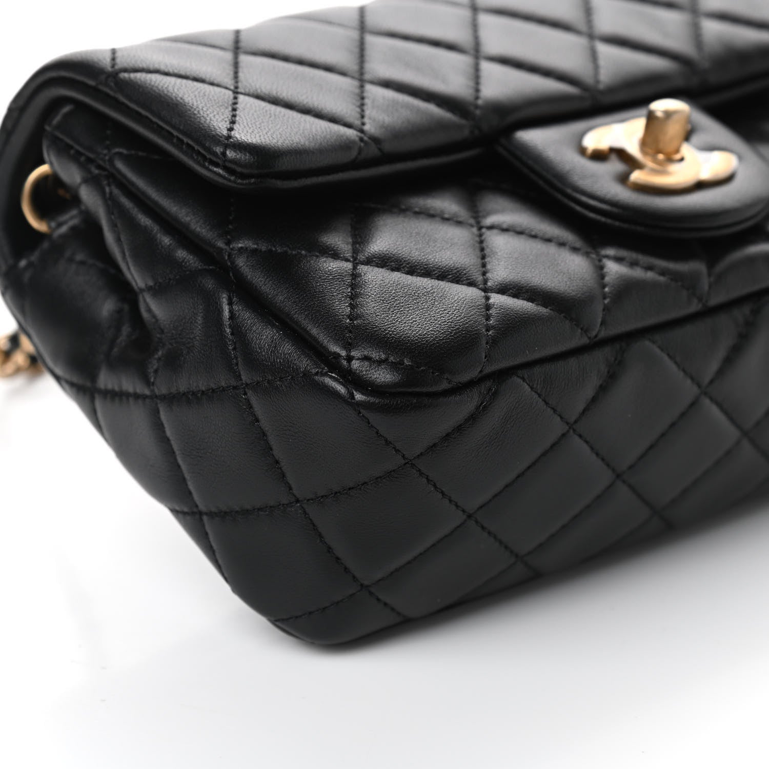 Chanel Lambskin Quilted Mini Rectangular Pearl Crush Flap Black 8 of 10