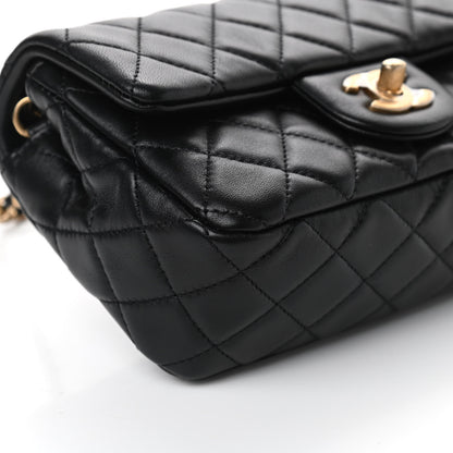 Chanel Lambskin Quilted Mini Rectangular Pearl Crush Flap Black 8 of 10