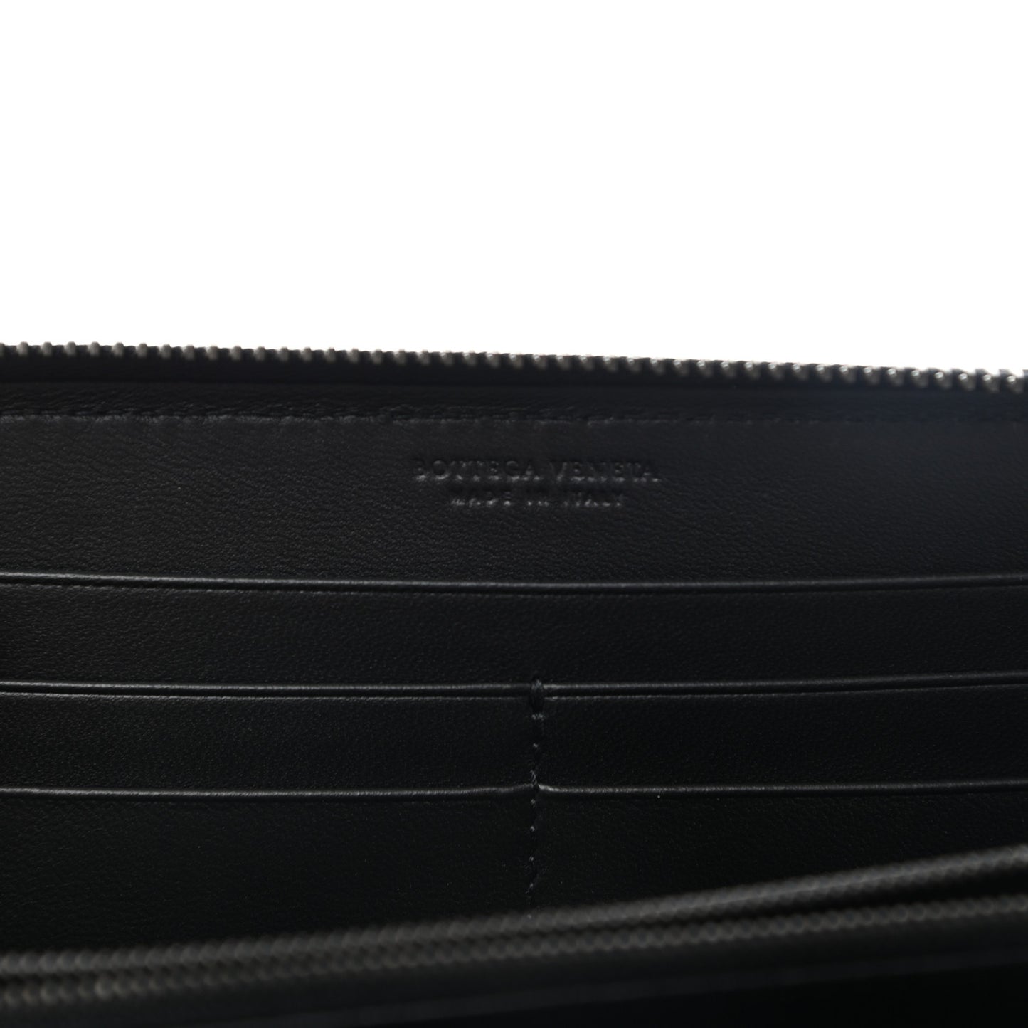 Nappa Intrecciato Zip Around Wallet Black