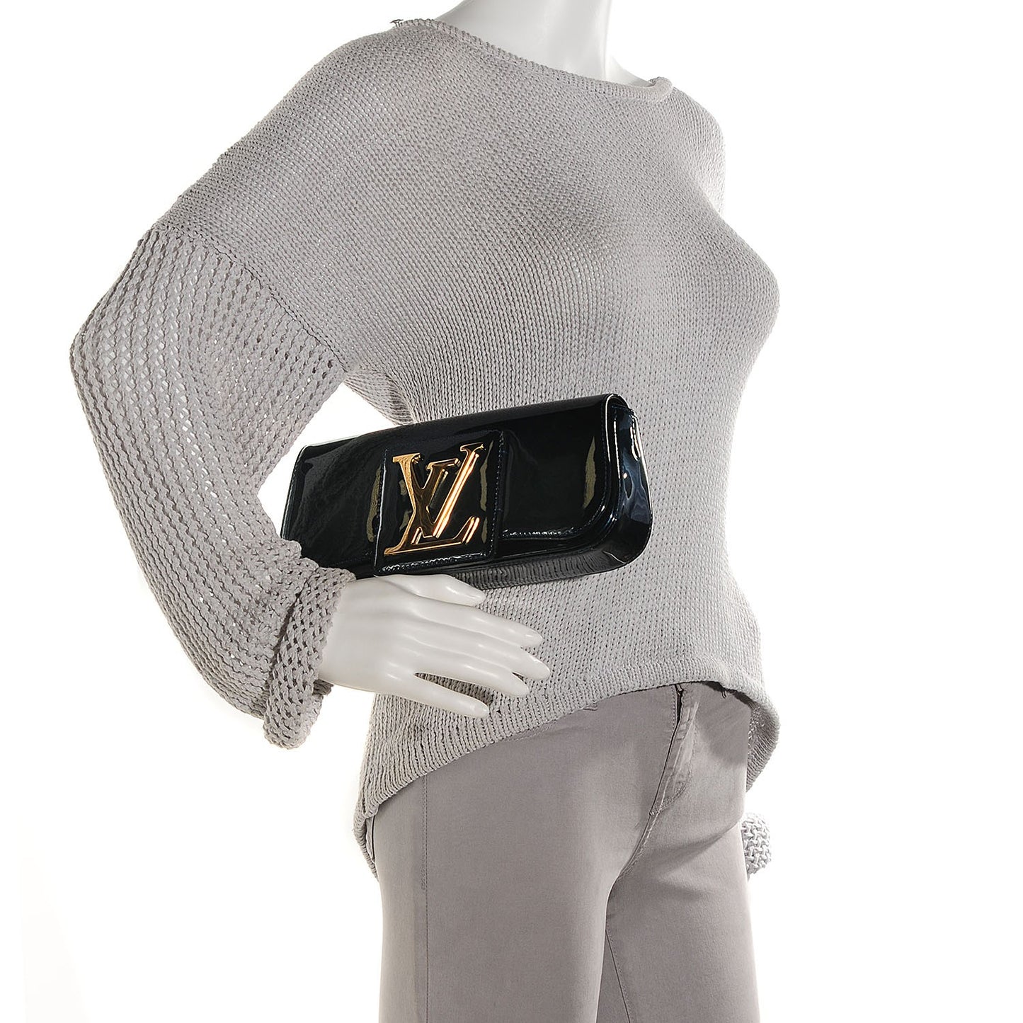 Patent Sobe Clutch Blue Nuit