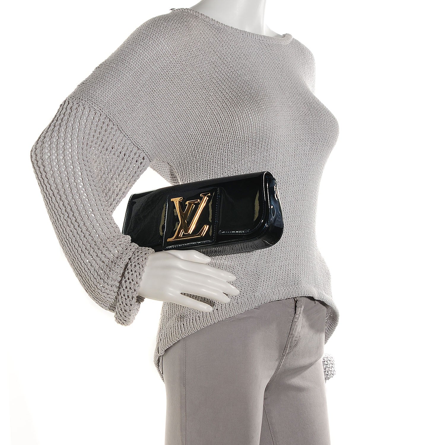 Louis Vuitton Patent Sobe Clutch Blue Nuit 2 of 8