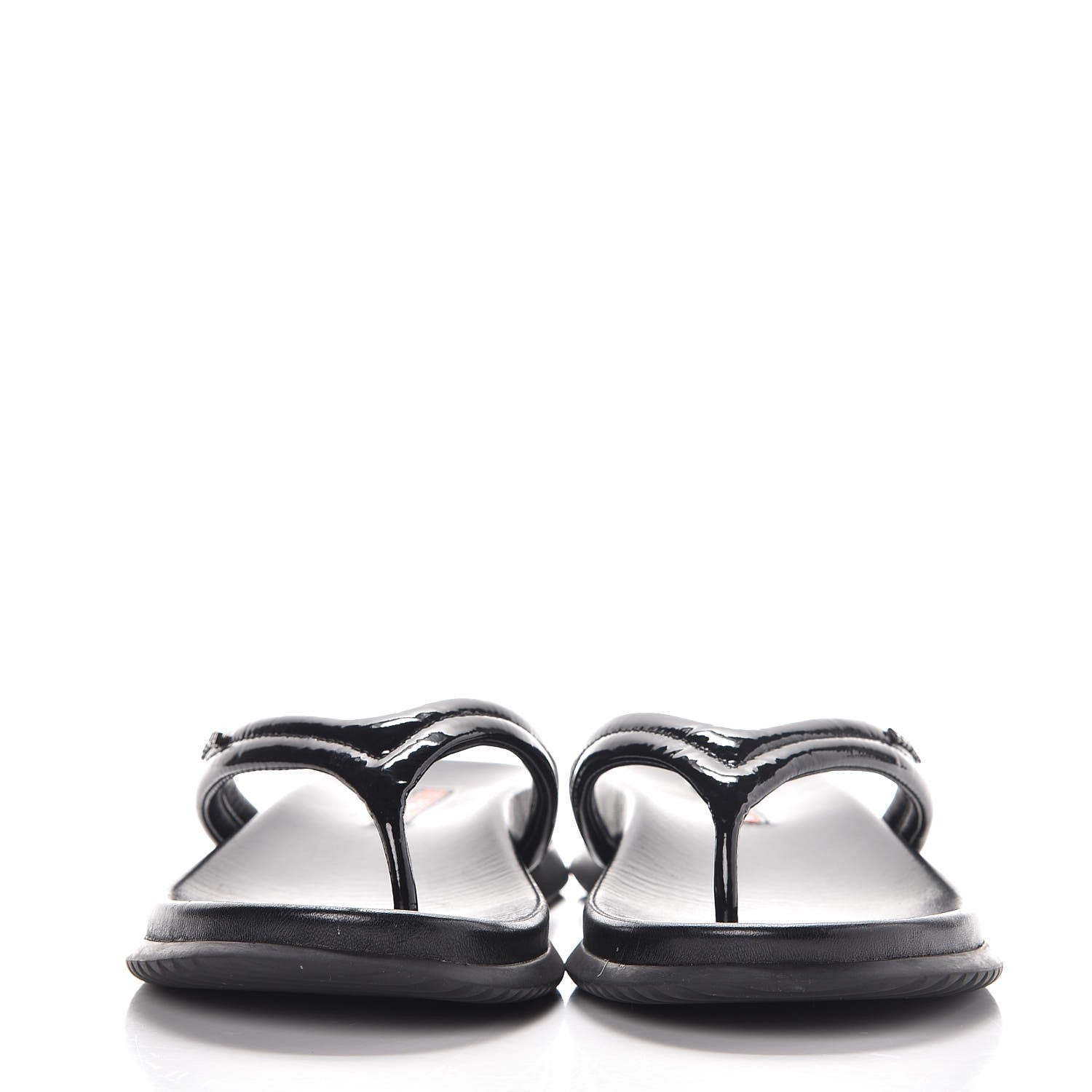 Prada Vernice Soft Thong Sandals 36 Black 2 of 15