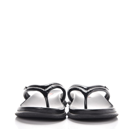 Prada Vernice Soft Thong Sandals 36 Black 2 of 15