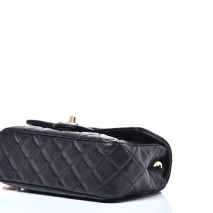 Chanel Lambskin Resin Quilted Mini Rectangular Pearl Samba Flap Black 9 of 10