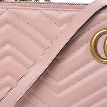 Gucci Calfskin Matelasse GG Marmont Double Zip Chain Bag Perfect Pink 9 of 11