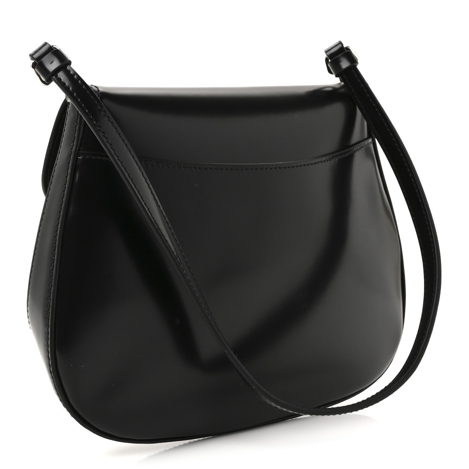 Prada Spazzolato Cleo Flap Shoulder Bag Black 3 of 9