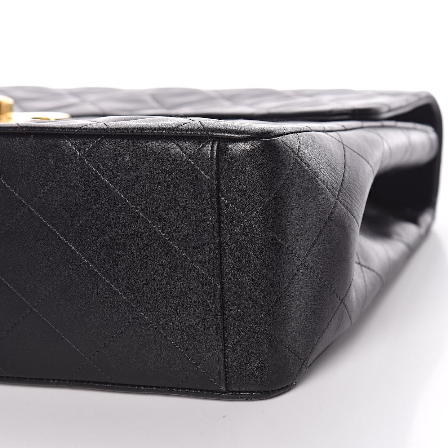 Lambskin Quilted XL Jumbo Single Flap Black