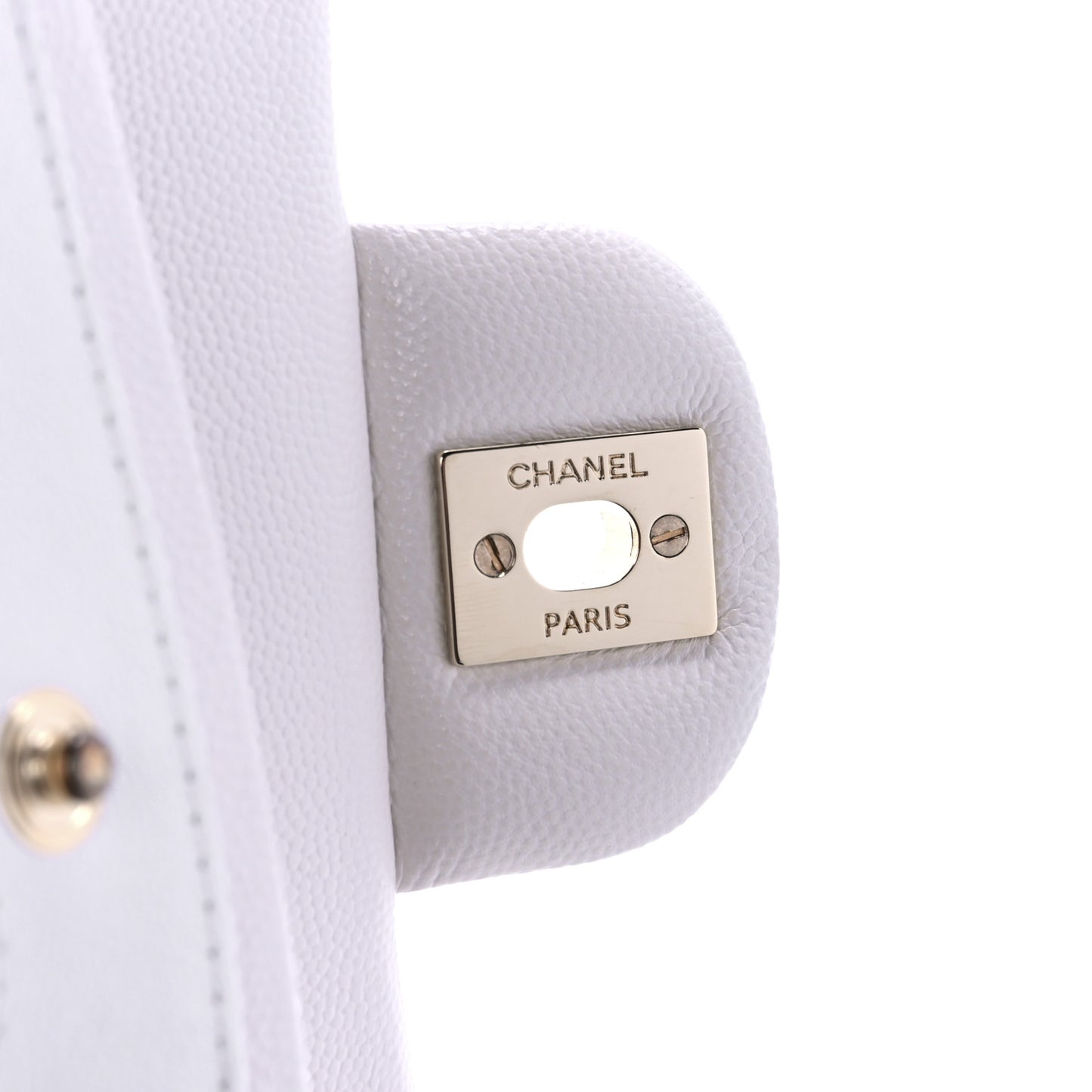 Caviar Quilted Small Double Flap White