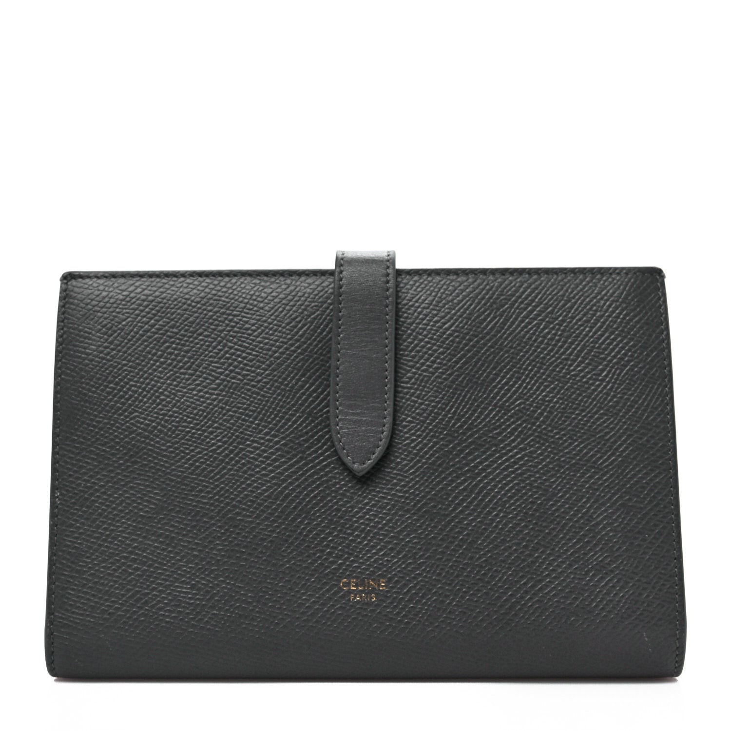 Celine Grained Calfskin Large Multifunction Strap Wallet Medium Grey 1 of 8